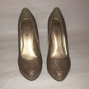 Shimmery Rosegold/lightgold High Heel Pumps